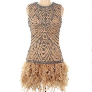 Jovani cocktail dress size 6 feathers